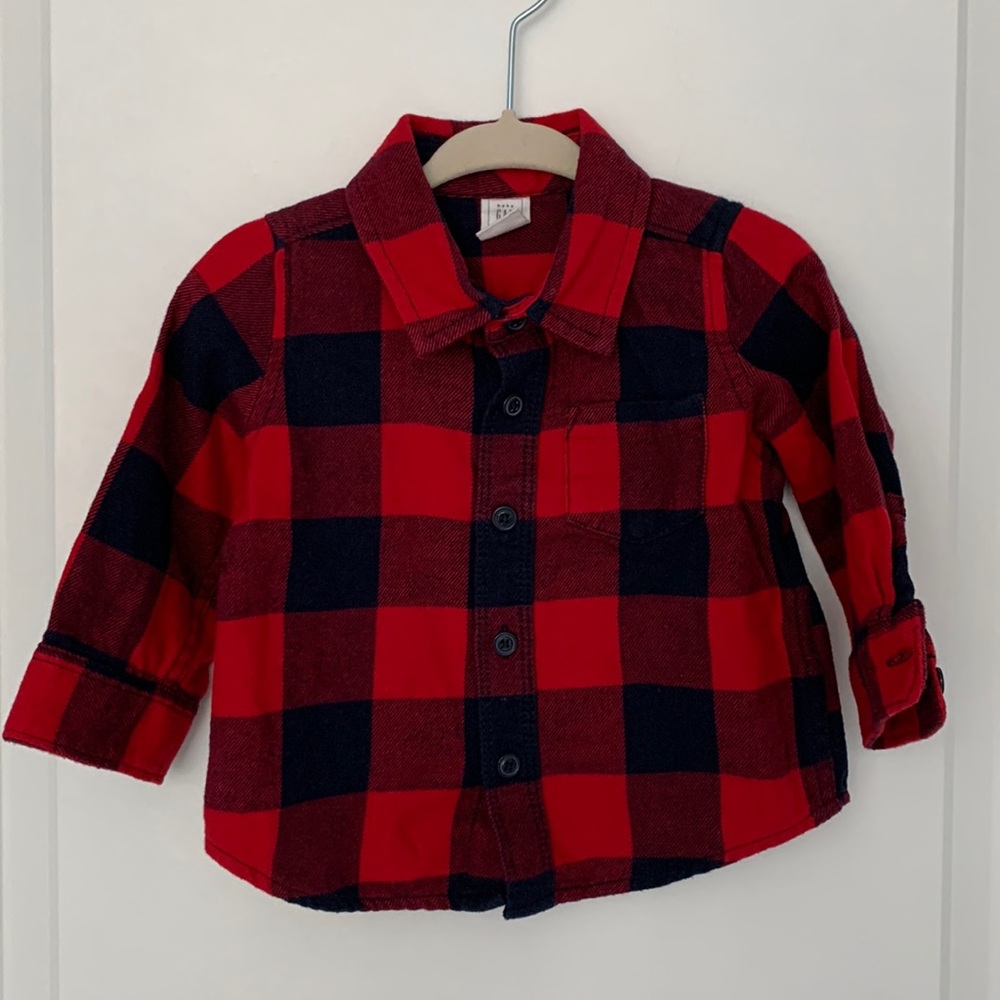 Baby Gap Flannel Plaid Button-up 6-12m